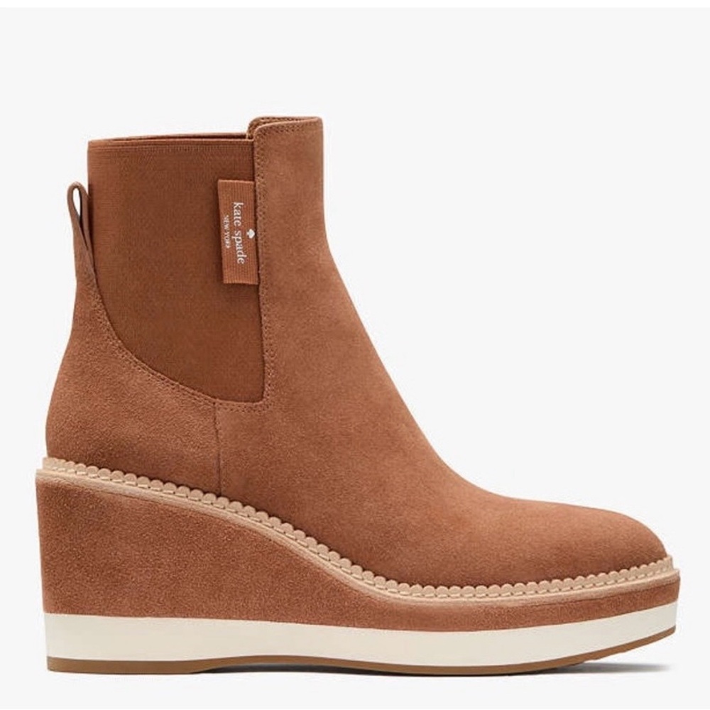Kate Spade Addison Tan Wedge Boots